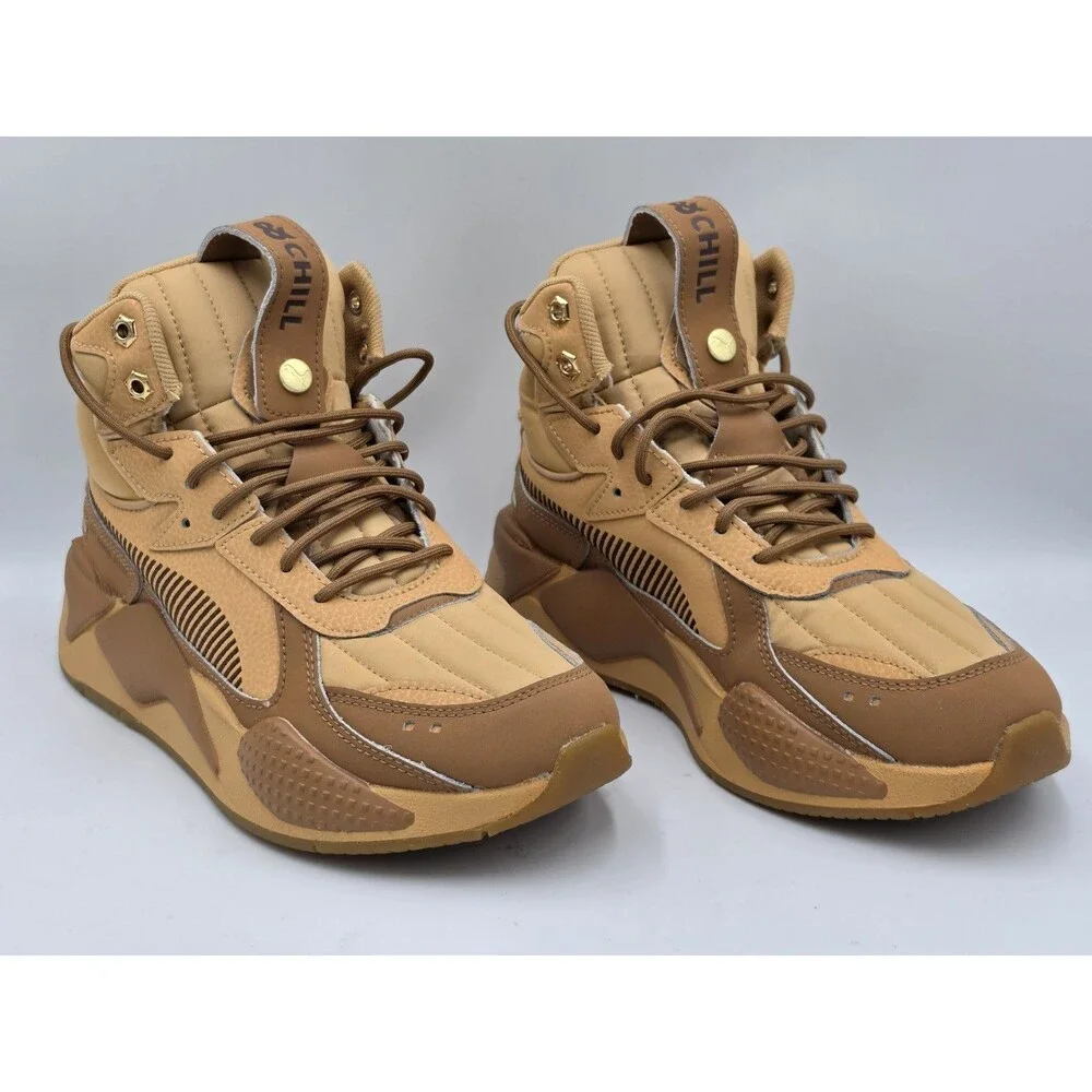 PUMA Mens Rs-X Mid & Chill High Shoes Casual Taffy Chipmunk Women's Size 8.5